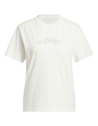 adidas Sportswear Памучна тениска Cursive с лого Мръснобял