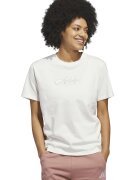 adidas Sportswear Памучна тениска Cursive с лого Мръснобял