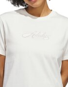 adidas Sportswear Памучна тениска Cursive с лого Мръснобял