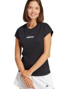 adidas Sportswear Памучна тениска Essentials с овално деколте Черен/Бял