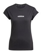 adidas Sportswear Памучна тениска Essentials с овално деколте Черен/Бял