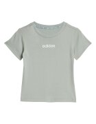 adidas Sportswear Памучна тениска и къс панталон - 2 части Бледозелен/Tъмносив