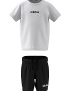adidas Sportswear Памучна тениска и къс панталон - 2 части Черен/Мръснобял