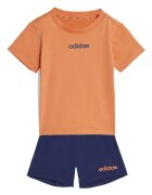 adidas Sportswear Памучна тениска и къс панталон - 2 части Тъмносин/Бледооранжев