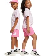 adidas Sportswear Памучна тениска и шорти - 2 части Бял/Розово