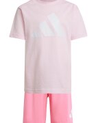 adidas Sportswear Памучна тениска и шорти - 2 части Бял/Розово