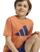 adidas Sportswear Памучна тениска и шорти - 2 части Тъмносин/Бледооранжев