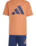 adidas Sportswear Памучна тениска и шорти - 2 части Тъмносин/Бледооранжев