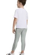 adidas Sportswear Памучна тениска с лого и панталон - 2 части Бял/Тъмнокафяв/Бледозелен