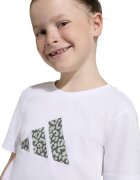 adidas Sportswear Памучна тениска с лого и панталон - 2 части Бял/Тъмнокафяв/Бледозелен