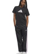 adidas Sportswear Памучна тениска с лого овално деколте и пепит Черен