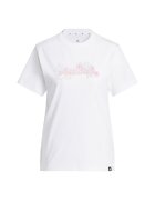adidas Sportswear Памучна тениска Western с лого Бял/Розово/Зелени аспержи