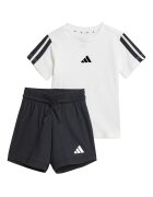 adidas Sportswear Памучни тениска и шорти - 2 части Бял/Черен