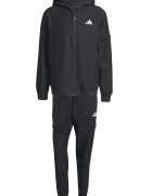 adidas Sportswear Спортен екип с качулка джобове и лого Черен