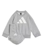 adidas Sportswear Спортен екип с контрастно лого Бял/Светлосив меланж