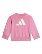 adidas Sportswear Спортен екип с контрастно лого Бял/Тъмнорозов