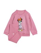 adidas Sportswear Спортен екип с паму с шарка на Minnie Mouse и лого Бял/Пастелнорозов
