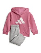 adidas Sportswear Спортен екип с памук с цип - Светлосив меланж/Розово