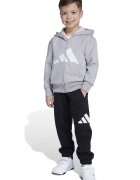 adidas Sportswear Спортен екип с цип и качулка Черен/Светлосив меланж