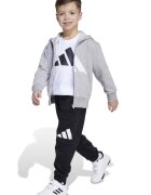 adidas Sportswear Спортен екип с цип и качулка Черен/Светлосив меланж