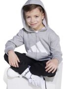 adidas Sportswear Спортен екип с цип и качулка Черен/Светлосив меланж