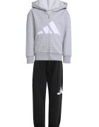 adidas Sportswear Спортен екип с цип и качулка Черен/Светлосив меланж