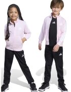 adidas Sportswear Спортен екип с цип и лого - Бял/Черен/Бледо розово