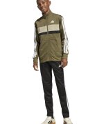 adidas Sportswear Спортен екип Tiberio с цип и лого Бял/Черен/Маслинено зелено