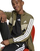 adidas Sportswear Спортен екип Tiberio с цип и лого Бял/Черен/Маслинено зелено