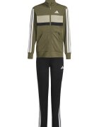 adidas Sportswear Спортен екип Tiberio с цип и лого Бял/Черен/Маслинено зелено
