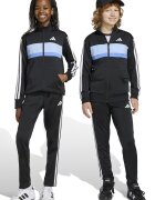 adidas Sportswear Спортен екип Tiberio с цип и лого Бял/Черен/Син