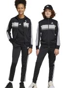 adidas Sportswear Спортен екип Tiberio с цип и лого Черен/Сив