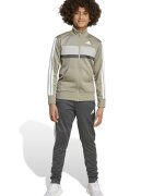 adidas Sportswear Спортен екип Tiberio с цип и лого Светло сив/Бежов/Избеляло черно