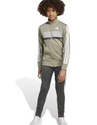 adidas Sportswear Спортен екип Tiberio с цип и лого Светло сив/Бежов/Избеляло черно