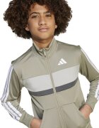adidas Sportswear Спортен екип Tiberio с цип и лого Светло сив/Бежов/Избеляло черно