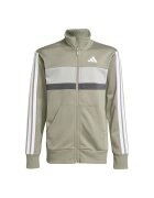 adidas Sportswear Спортен екип Tiberio с цип и лого Светло сив/Бежов/Избеляло черно