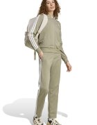 adidas Sportswear Спортен екип W ESS 3S TS с цип и лого Бял/Каки