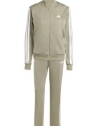 adidas Sportswear Спортен екип W ESS 3S TS с цип и лого Бял/Каки