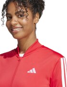adidas Sportswear Спортен екип W ESS 3S TS с цип и лого Бял/Корал