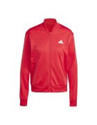 adidas Sportswear Спортен екип W ESS 3S TS с цип и лого Бял/Корал