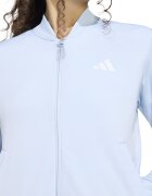 adidas Sportswear Спортен екип W ESS 3S TS с цип и лого Бял/Светлосин