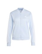 adidas Sportswear Спортен екип W ESS 3S TS с цип и лого Бял/Светлосин
