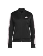 adidas Sportswear Спортен екип W ESS 3S TS с цип и лого Черен/Бледо розово