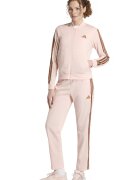 adidas Sportswear Спортен екип W ESS 3S TS с цип и лого Канелено кафяво/Праскова