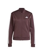 adidas Sportswear Спортен екип W ESS 3S TS с цип и лого Коняк кафяв