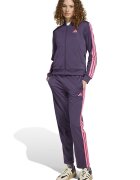 adidas Sportswear Спортен екип W ESS 3S TS с цип и лого Тъмно лилаво