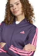 adidas Sportswear Спортен екип W ESS 3S TS с цип и лого Тъмно лилаво