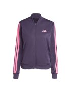 adidas Sportswear Спортен екип W ESS 3S TS с цип и лого Тъмно лилаво