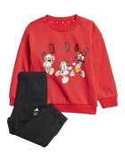 adidas Sportswear Суитшърт и спортен панталон с шарка на Mickey Mouse - Червен/Бял/Черен