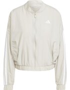 adidas Sportswear Суитшърт с ниска овална яка и цип Бял/Слонова кост